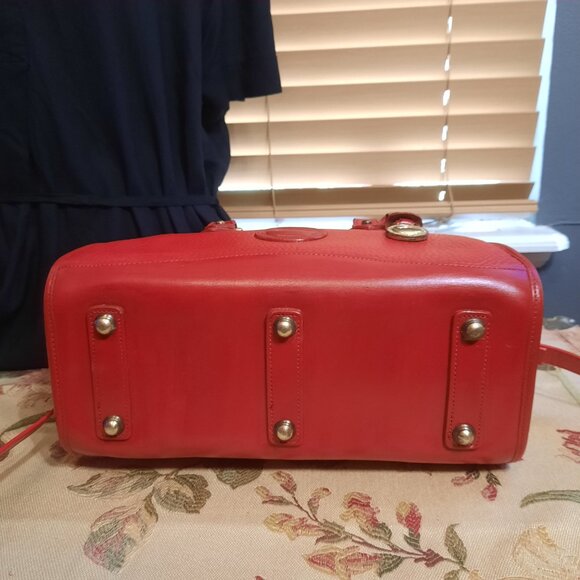 SOLD! Dooney & Bourke Red Leather Satchel Vintage All Weather Leather - Picture 4 of 16